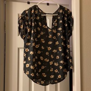 ASTR grey floral blouse